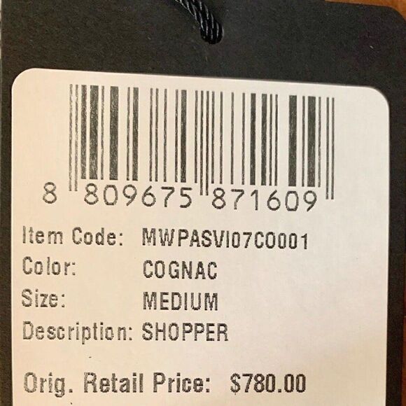 $780 MCM Cognac Brown Monogram Visetos Medium Shopper Tote Bag - Picture 5 of 5